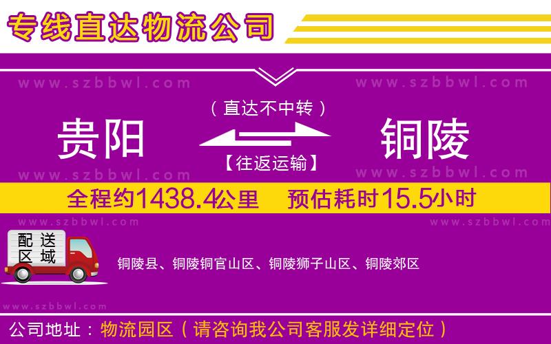 貴陽到銅陵貨運專線