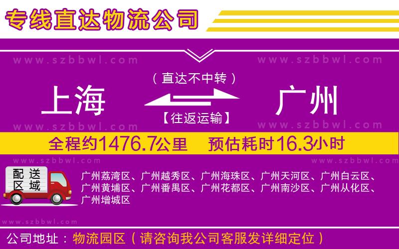 上海到廣州貨運專線
