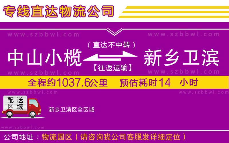 中山小欖到新鄉(xiāng)衛(wèi)濱區(qū)物流專線