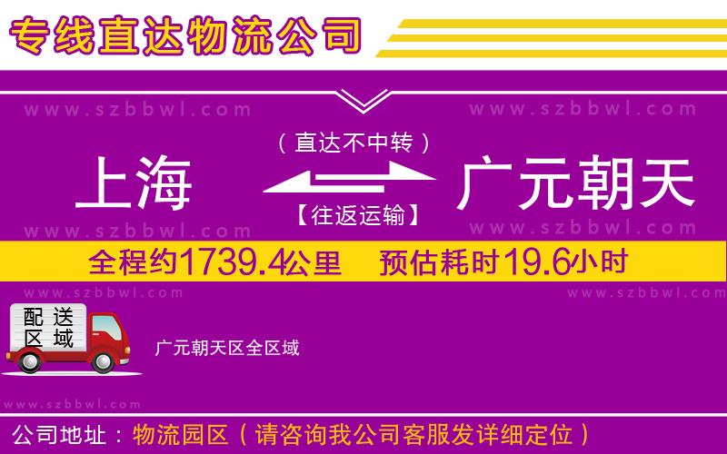 上海到廣元朝天區(qū)物流專線