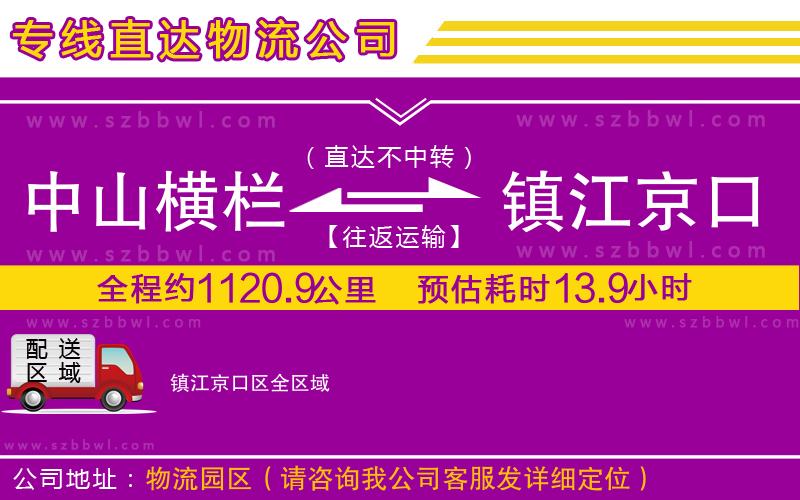中山橫欄到鎮(zhèn)江京口區(qū)物流專線