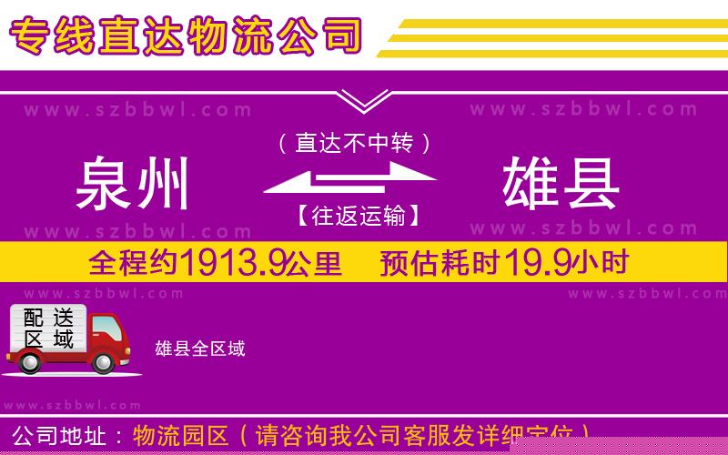 泉州到雄縣物流專線