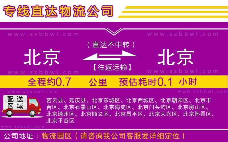 北京到北京物流專線