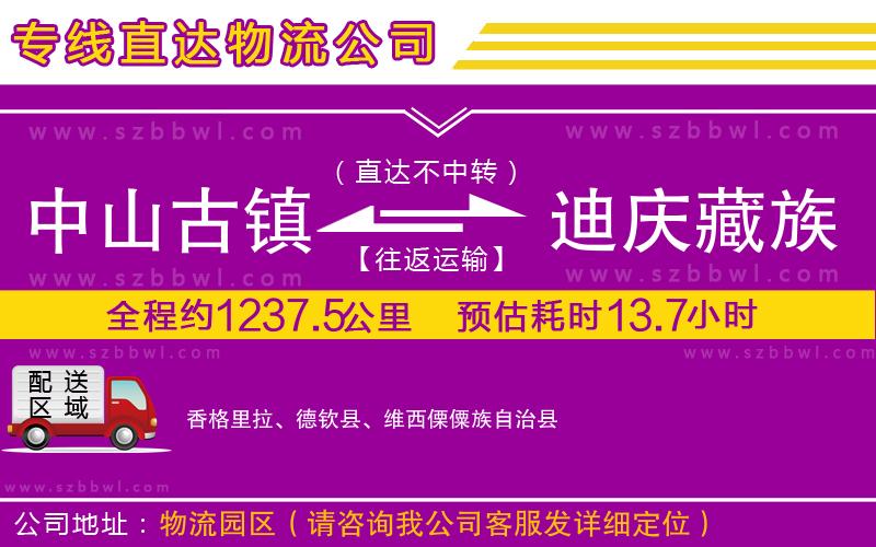 中山古鎮(zhèn)到迪慶藏族自治州物流專線