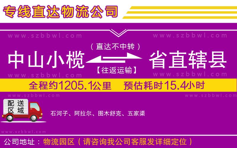 中山小欖到省直轄縣物流專線