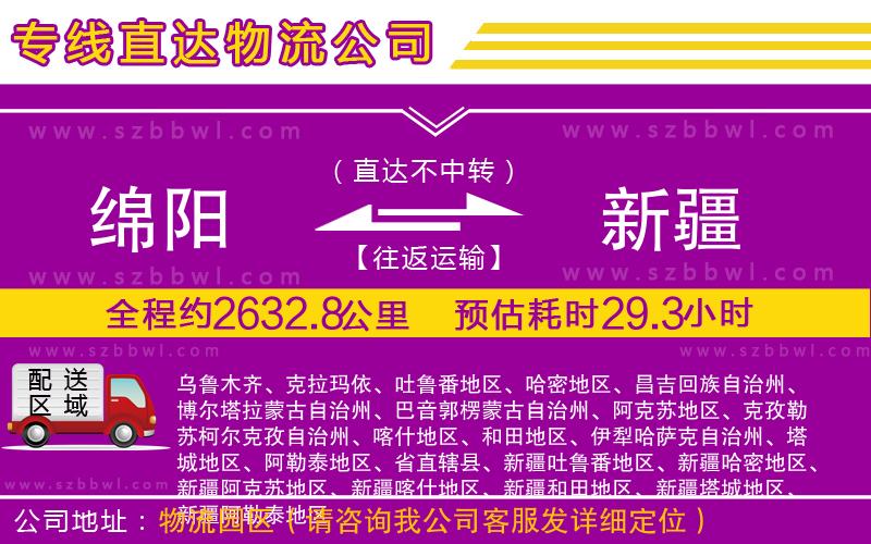 綿陽到新疆貨運(yùn)專線