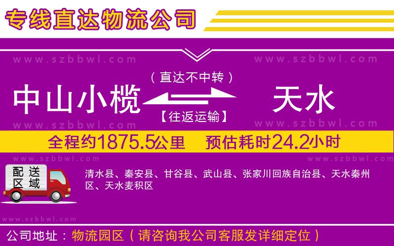 中山小欖到天水物流專線