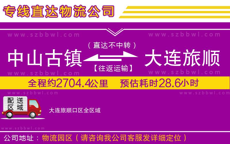 中山古鎮(zhèn)到大連旅順口區(qū)物流專線