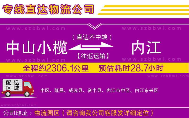 中山小欖到內江物流專線