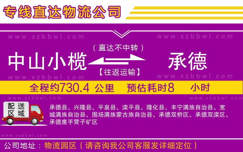 中山小欖到承德物流專線