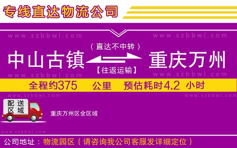 中山古鎮(zhèn)到重慶萬州區(qū)物流專線