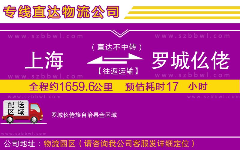上海到羅城仫佬族自治縣物流專線