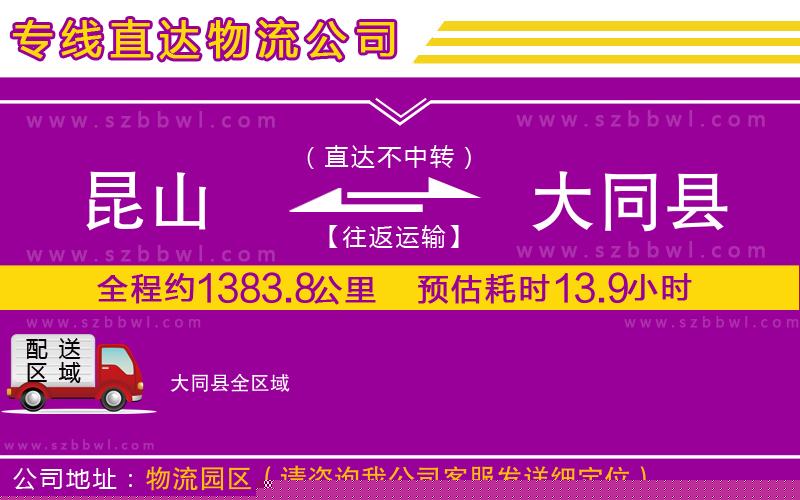 昆山到大同縣物流專線