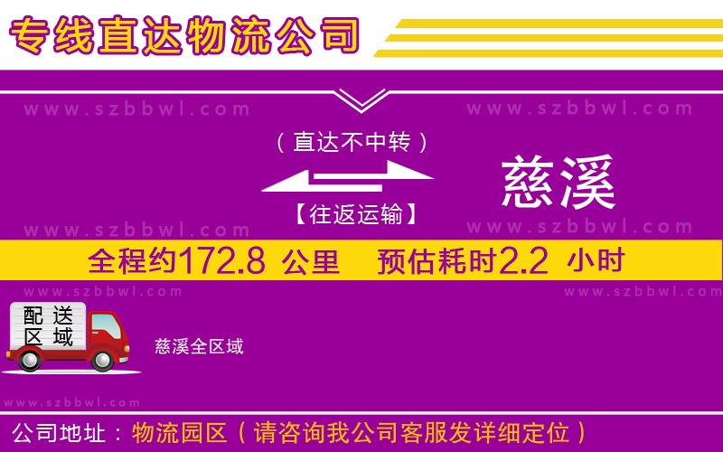 寧德到余姚物流公司