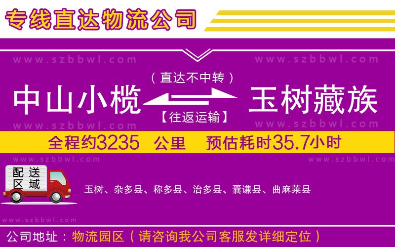 中山小欖到玉樹藏族自治州物流專線