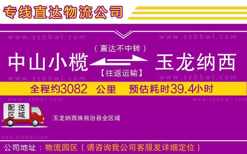 中山小欖到玉龍納西族自治縣物流專線