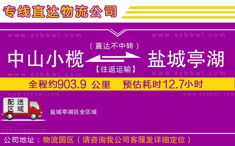 中山小欖到鹽城亭湖區(qū)物流專(zhuān)線