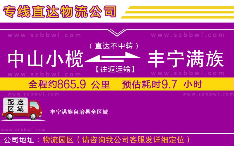 中山小欖到豐寧滿族自治縣物流專線
