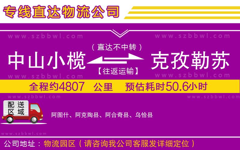 中山小欖到克孜勒蘇柯爾克孜自治州物流專線