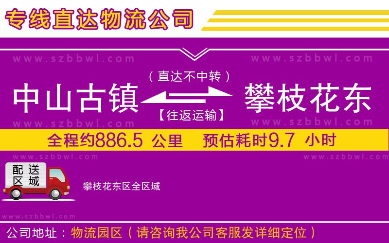 中山古鎮(zhèn)到攀枝花東區(qū)物流專線