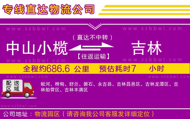 中山小欖到吉林物流專線