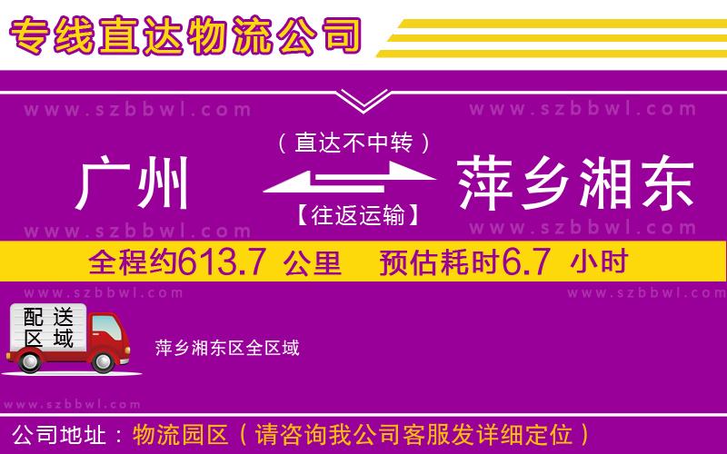 廣州到萍鄉(xiāng)湘東區(qū)物流專線