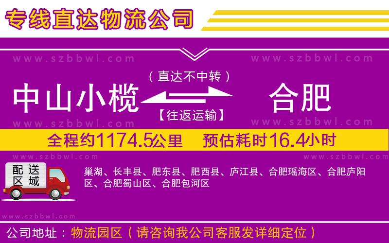 中山小欖到合肥物流專線