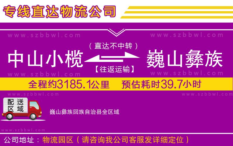 中山小欖到巍山彝族回族自治縣物流專線