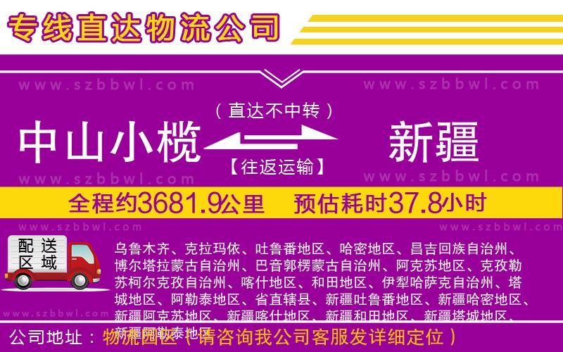 中山小欖到新疆物流專線