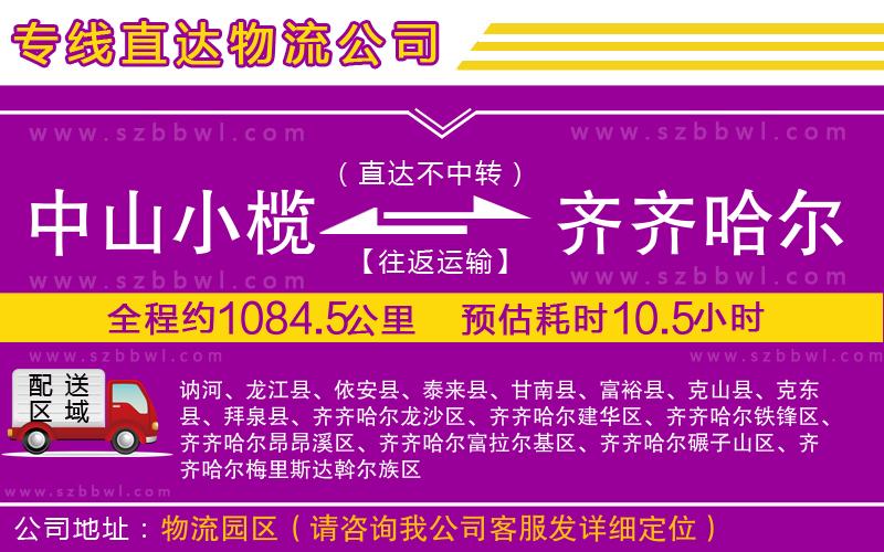中山小欖到齊齊哈爾物流專線