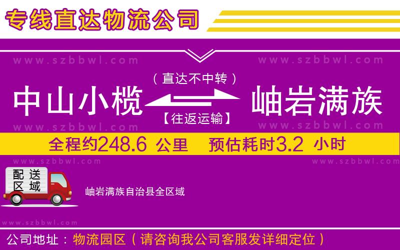 中山小欖到岫巖滿族自治縣物流專線