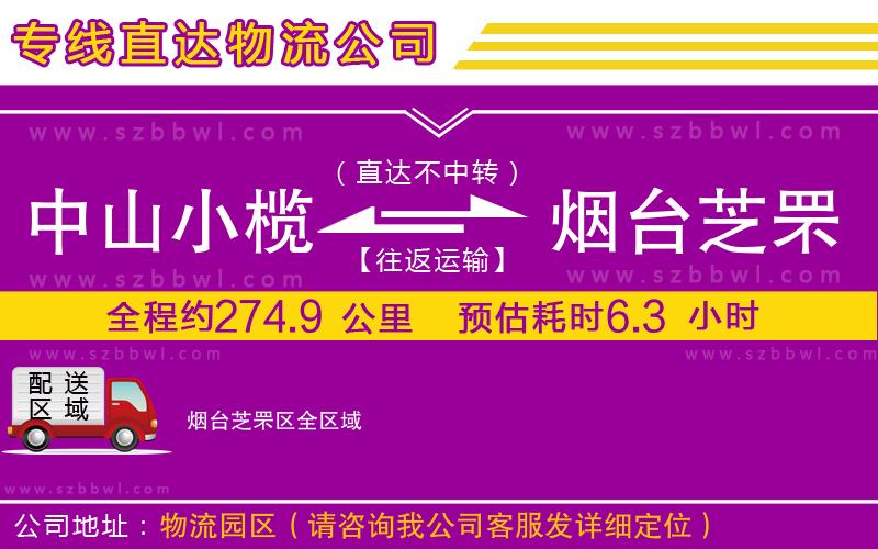 中山小欖到煙臺芝罘區(qū)物流專線