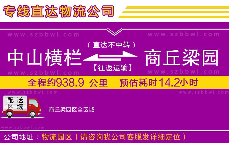 中山橫欄到商丘梁園區(qū)物流專線