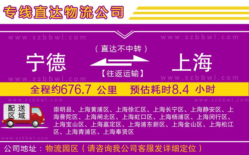 寧德到上海物流專線