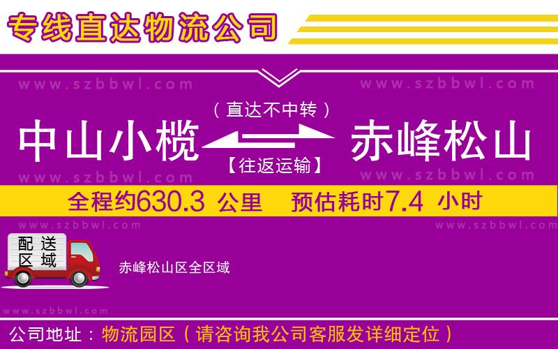 中山小欖到赤峰松山區(qū)物流專線