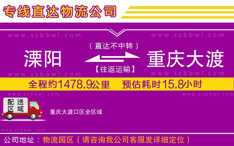 溧陽到重慶大渡口區(qū)貨運專線