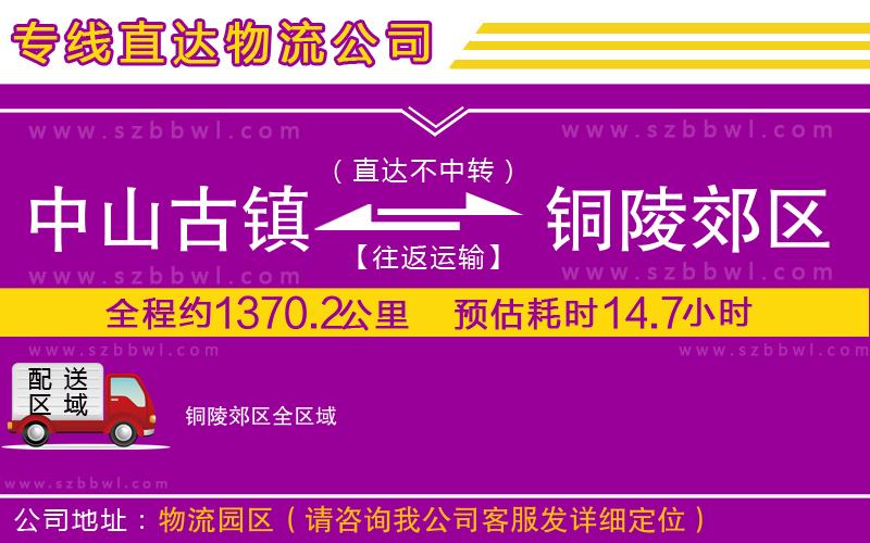 中山古鎮(zhèn)到銅陵郊區(qū)物流專(zhuān)線