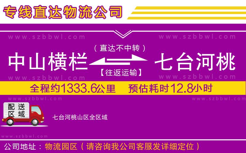 中山橫欄到七臺河桃山區(qū)物流專線