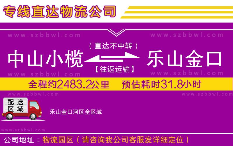 中山小欖到樂山金口河區(qū)物流專線