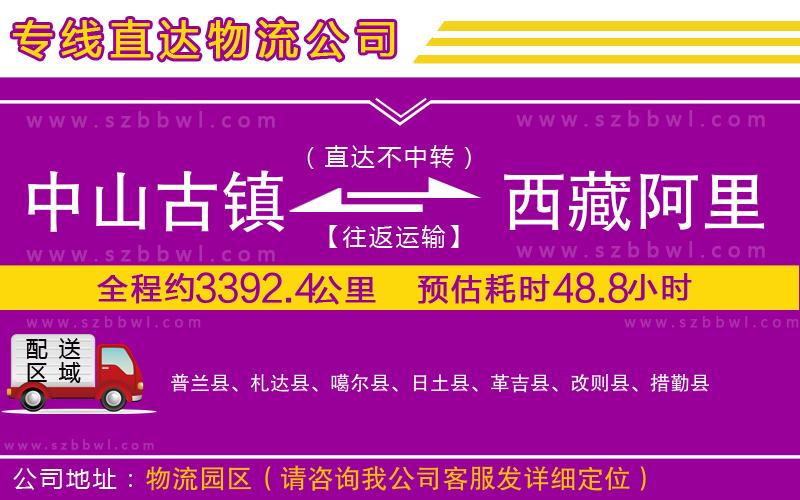 中山古鎮(zhèn)到西藏阿里地區(qū)物流專線