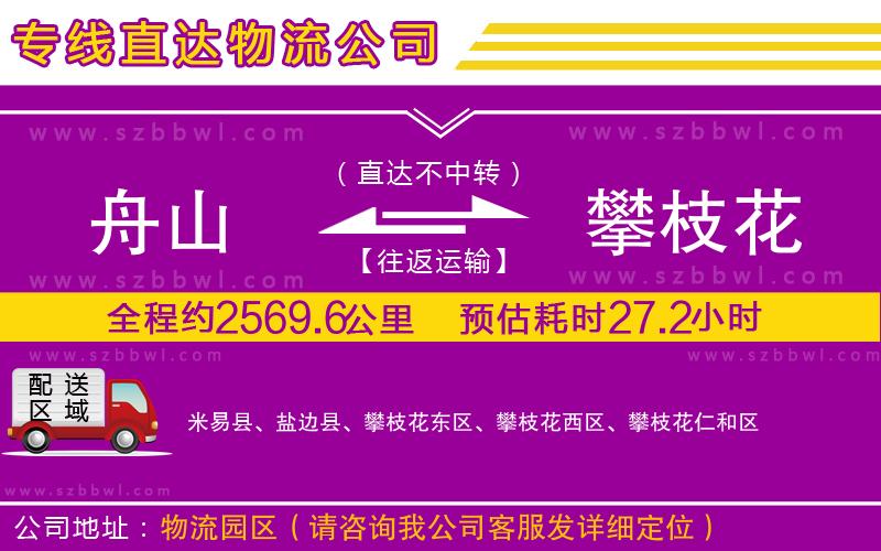 舟山到攀枝花貨運專線