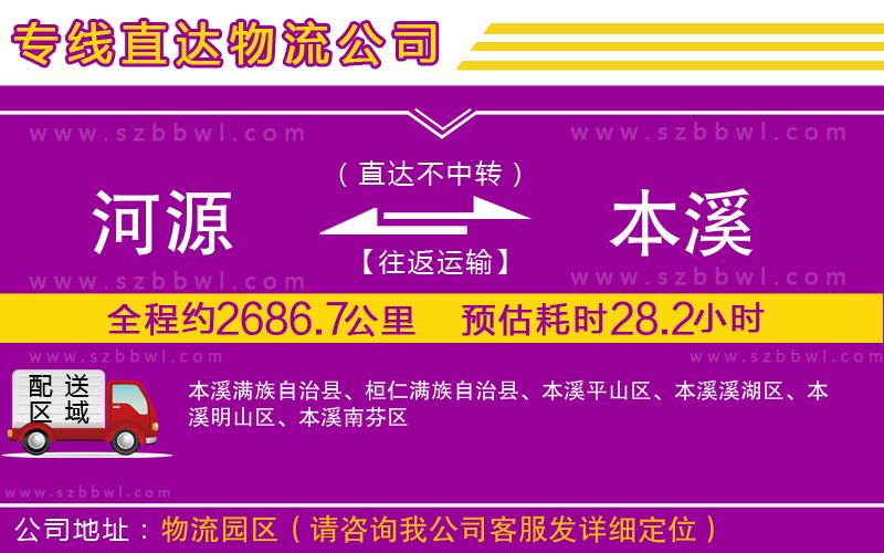 河源到本溪物流公司