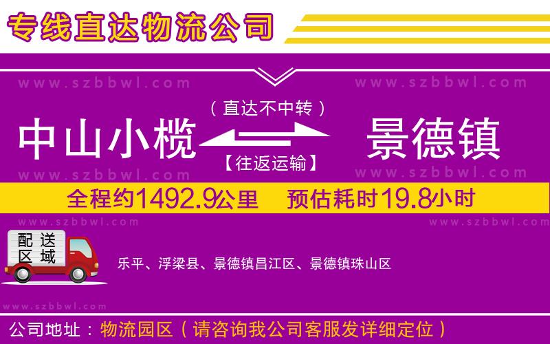 中山小欖到景德鎮(zhèn)物流專線