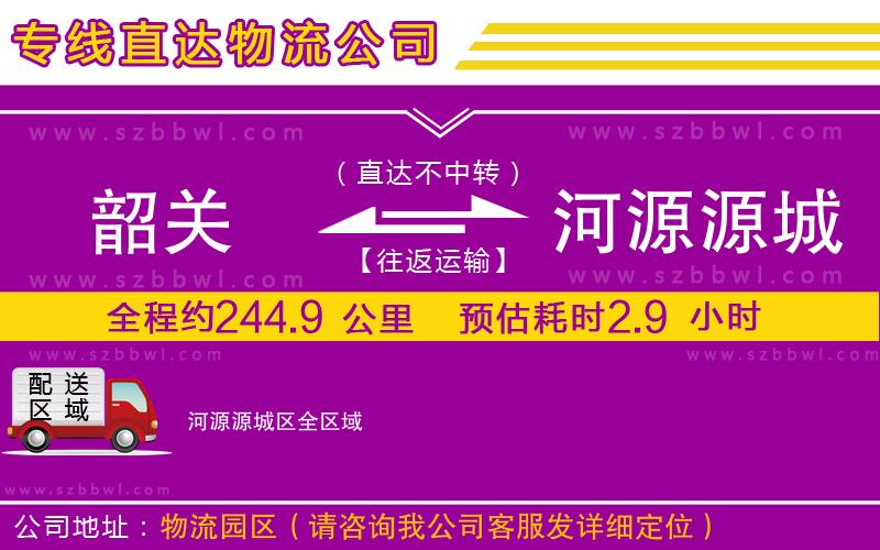 韶關(guān)到河源源城區(qū)貨運專線