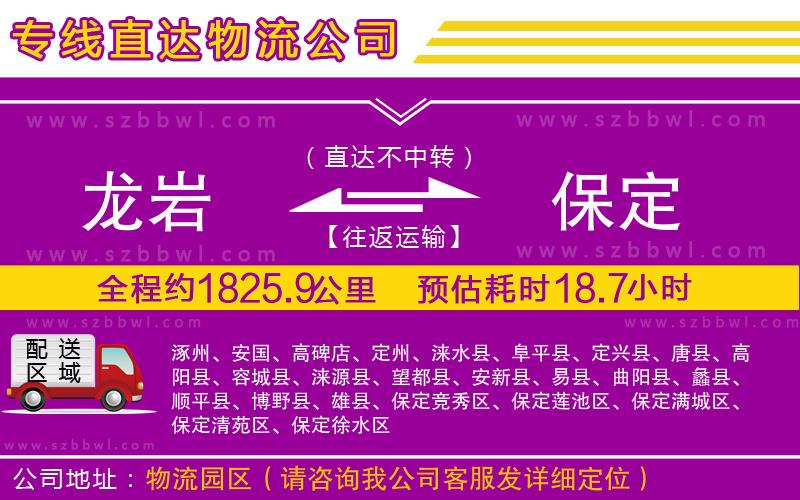 龍巖到保定貨運(yùn)專線