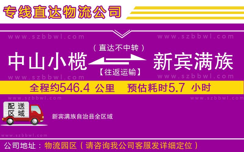 中山小欖到新賓滿族自治縣物流專線